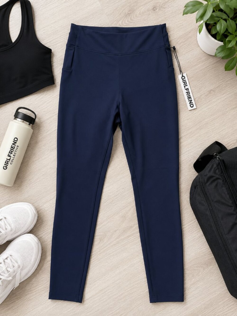 Girlfriend Collective Compressive Pocket Leggings Navy Size M NWT